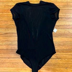Meshed black bodysuit
